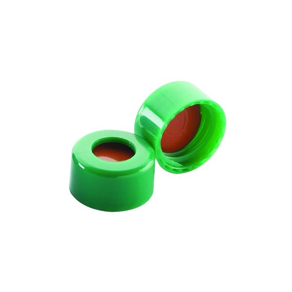 DWK Wheaton ABC screw cap, PP, green, with insert PTFE white/silicone red, 1000 pc/PAK
