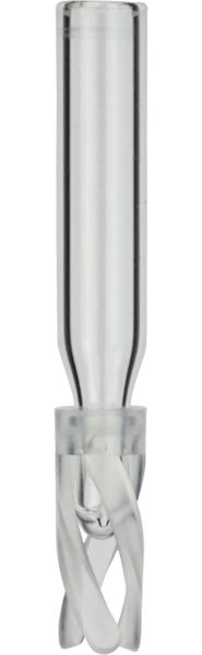 Macherey-Nagel 0,1 mL Mikroeinsatz f. enge Öffnung AD: 5 mm, Außenhöhe: 29 mm klar, mit montierter Feder, Packung à 100 Stück