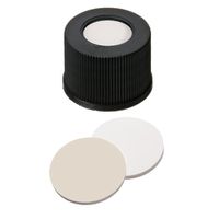 Product Image of Schraubkappe, ND10 PP, schwarz, 7 mm Loch, Silikon weiß/PTFE beige, 1,5 mm, 1000/PAK