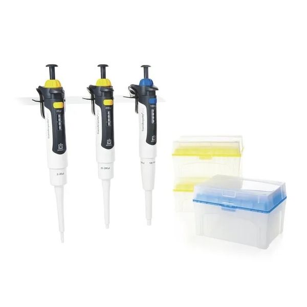 Brand GmbH & Co. KG Starter Kit Midi Transferpette pro DE-M, 3 pipettes 20, 200, 1000 μl variable type, 3 TipBox pipette tips, 3 shelf holders