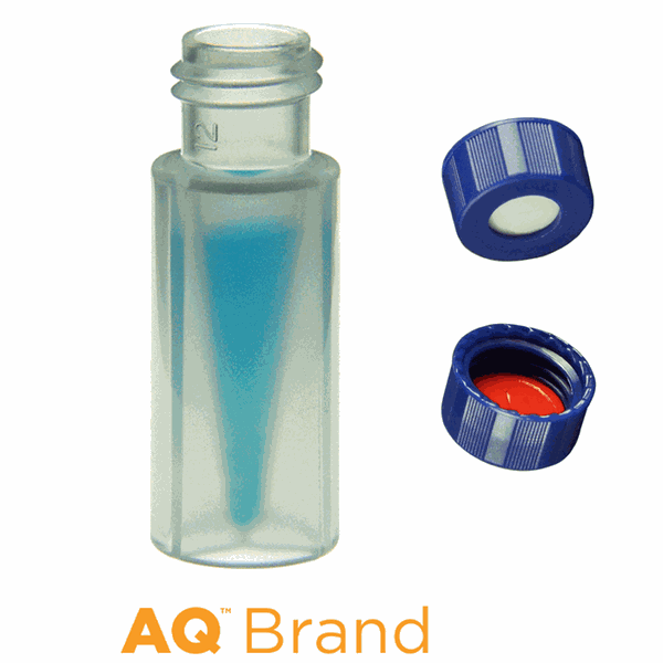 Microsolv Vial & Cap Kit: 300 μl, Screw top, clear PP LCMS compatible autosampler vials + screw caps with White silicone rubber / red PTFE pre-slit 