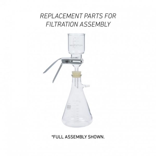 DWK Wheaton 100 ml funnel for 47 mm filter, clear, Boro