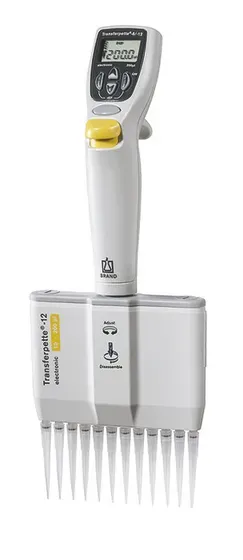 Brand GmbH & Co. KG 12-Kanal Mikroliterpipette Transferpette -12 electronic, DE-M, 50 - 1.250 μl, Netzteil Universal (100-240 V / 50-60 Hz)