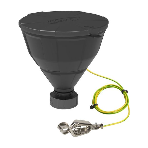 SCAT Funnel ''ARNOLD'' with lid, V2.0, S60/61, HDPE electrostatic conductive, splash guard, sieve, funnel 200 mm