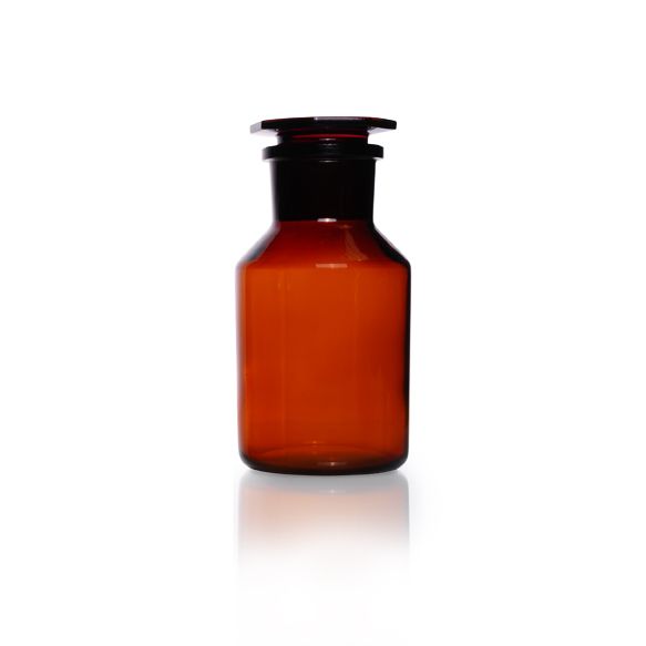 Duran Group Wide neck bottle, SLG (amber), NS 60/46, 1000 ml, glass stopper, 10 pc/PAK