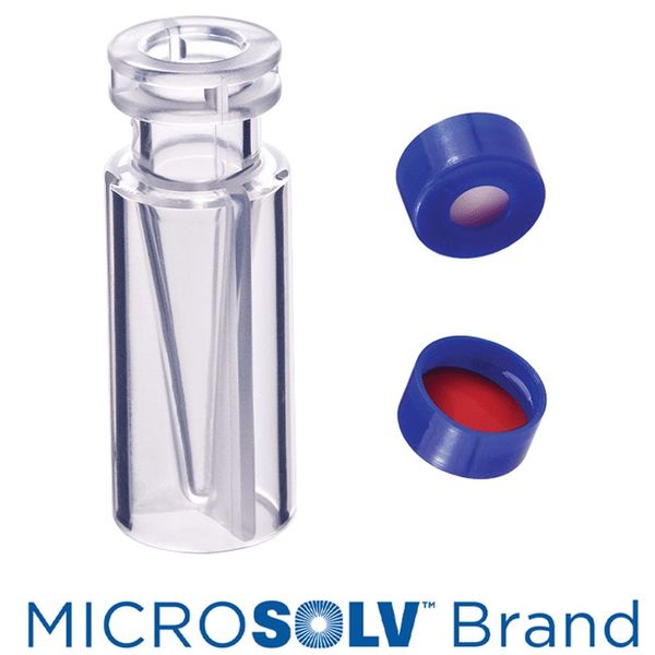 Microsolv EPP Vial, PP clear, 300 μl, Snap Cap blue with Sil/PTFE Septa, LCMS, 100 pc/PAK