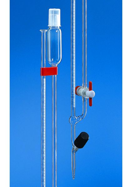 Brand GmbH & Co. KG MicroBurette, BLAUBRAND, AS, DE-M, 10 : 0.02 ml, Boro 3.3, straight safety stopcock, blue Schellbach stripe, 2 pc/PAK
