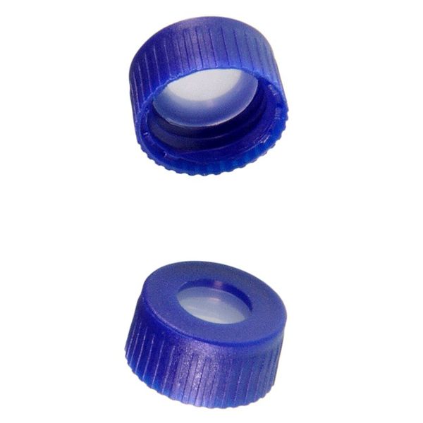 Microsolv Screw Cap blue, 9 mm, with clear Sil/clear PTFE Bonded Septa, 100 pc/PAK
