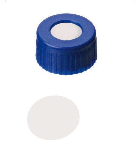 Altmann Analytik Kurzgewindekappe, ND9 PP, blau, 0,2 mm, PTFE virginal, 1000/PAK