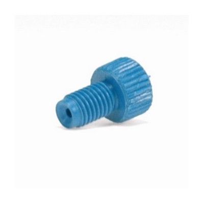 Microsolv Tubing Connector Fittings, Low Pressure, 1/16'', PEEK, Blue with 1/4-28 Screw Threads, for use with Flange Free, polymeric tubing, 10 pc/PAK