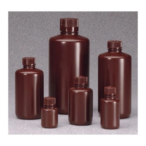 Nalgene Thermo Scientific Boston Narrow Mouth Bottle, HDPE, 30 ml, amber, with Screw Cap 20 mm, 1000 pc/PAK