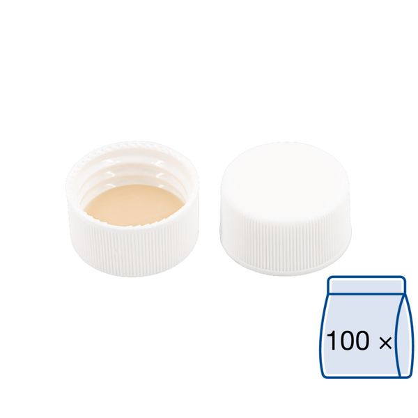 Macherey-Nagel ND24 PP Schraubk. (bonded), weiß, geschlossen Silikon weiß/PTFE beige Härte: 45° shore A, 100 St/Pkg