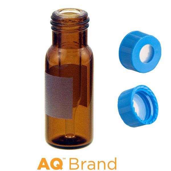Microsolv EPP 300 μl FI Vial amber, Screw Cap light blue with AQR Sil/PTFE Septa, Write-On Patch, 100 pc/PAK
