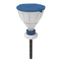 Product Image of Funnel ''ARNOLD'' with ball-valve and lid, V2.0, S90, HDPE white, with lance (220 mm), splash guard and removable sieve, funnel diamter = 200 mm