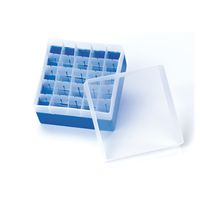 Product Image of PP Aufbewahr. Box für 5ml, 10ml and 20ml Headspace, vials, Deckel, (130x130 x102mm), 25 Kammern