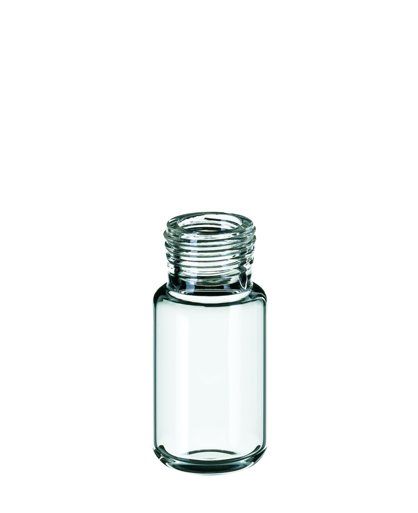 Altmann Analytik 20ml threaded vial, 22,5x75,5mm. Clear glass, 1st class, rounded bottom, fine thread + filling mark, 1000 pcs/PAK