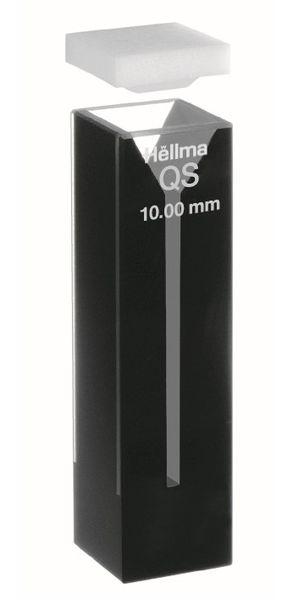 Hellma Mikro-Küvette, Typ 108.002B-QS Fenstern, HP Quarzglas, Seitenwände und Boden, Schwarzglas, WL 200-2500 nm, Schichtdicke 10 mm, Bodendicke 9 mm,