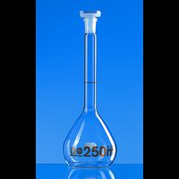 Volumetric flask, BLAUBRAND-ETERNA, class A, Boro 3.3, 1000 ml, brown grad., with NS 24/29 with PP stopper, DE-M, with individual certificate