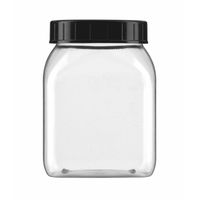 Product Image of Wide Necked square container, PETG, 500ml w/o screw closure, crystal clear, 162/PAK, old No.: KA31074374