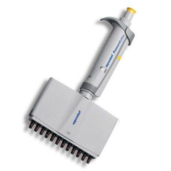 Eppendorf EP Research plus, 12-Kanalpipette, variabel, 10 - 100 μl, gelb