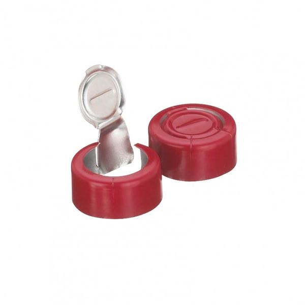 DWK Wheaton Aluminum cap, red, with tear-off, without insert, 13 mm OD, 1000 pc/PAK
