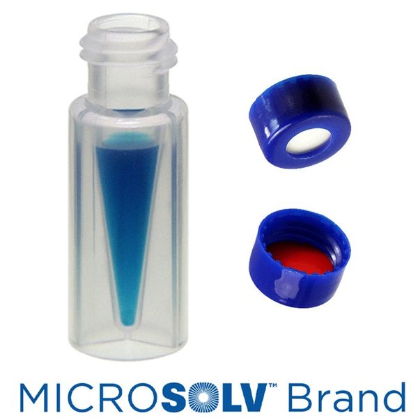 Microsolv EPP Vial, PP clear, 300 μl, Screw Cap blue, Robo style, Sil/PTFE Septa, 100 pc/PAK