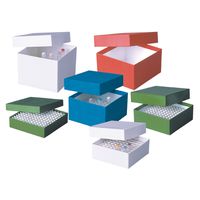 Product Image of ratiolab® Cryo-Boxes, cardboard, plastic coated, red, 133 x 133 x 50 mm, 10 pc/PAK