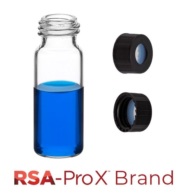 Microsolv Vial & Cap kit: 100 2ml, Screw Top, Hydrophobic, Clear Autosampler Vials & Black Caps with Clear Silicone Rubber/PTFE Septa