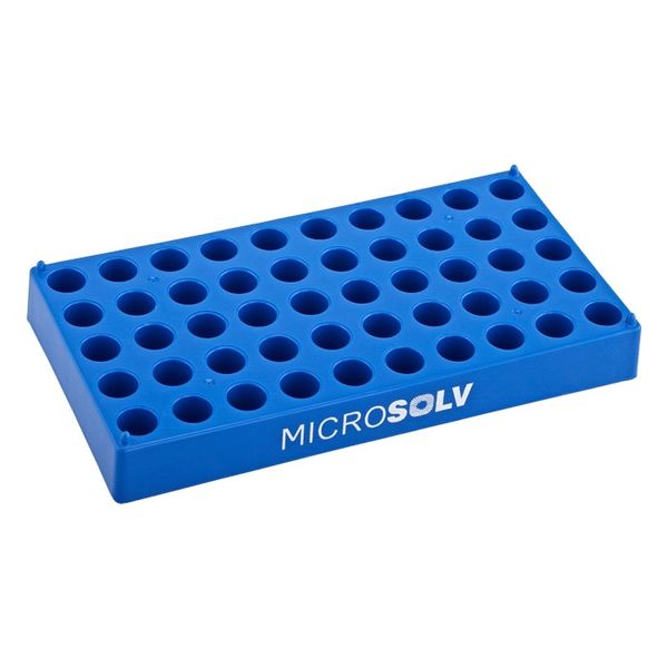 Microsolv Rack, PP, Blue, for 50 x 2 ml Autosampler Vial, stackable, 5 pc/PAK