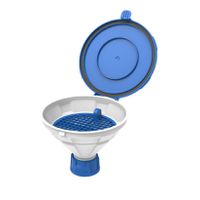 Product Image of Funnel with lid ''MARCO'', V2.0, GL45, HDPE, with removable sieve, funnel-diameter = 140 mm