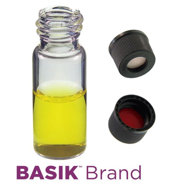 Microsolv EPP Vial, clear, 2 ml, Wide Mouth, Screw Cap black with Sil/PTFE Septa, 100 pc/PAK