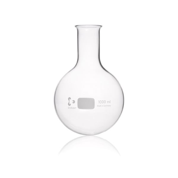 Duran Group Enghalsrundkolben, Glas, 1000 ml, mit Bördelrand, 10 St/Pkg