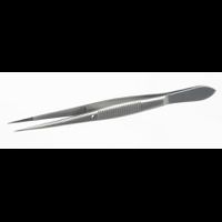 Tweezer, stainless steel, sharp, with guide pin, L = 105 mm