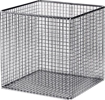 Linker Drahtkorb aus Schweißgitter w 8 mm, d 1 mm, für Reagenzgläser, Edelstahl, 20 x 20 x 20 cm, elektrochemisch poliert