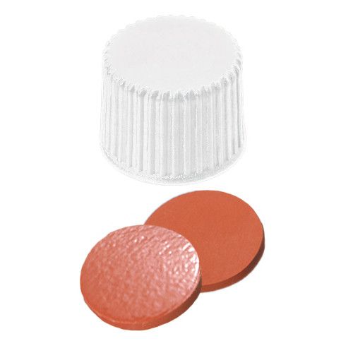 Altmann Analytik ND20 Screw cap PP white Natural rubber red-orange/TEF transp., 1.3mm, 10x100/PAK