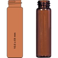 Product Image of 8 mL Screw Neck Vial N 15 outer diameter: 16,6 mm, outer height: 61 mm amber