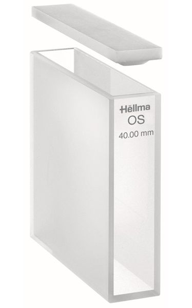 Hellma Makro-Küvette, Typ 100-OS, optischem Spezialglas, WL 320-2500 nm, Schichtdicke 40 mm, PTFE-Falzdeckel, 14.000 μl