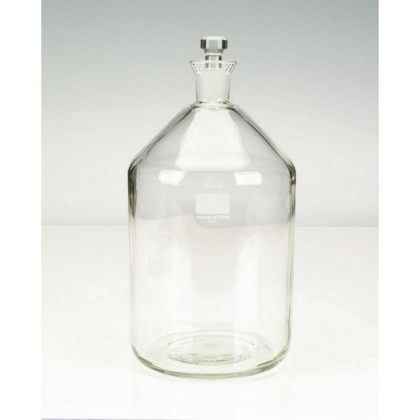 DWK Wheaton BOD bottle, 2 liters, ''Robotic'' stopper, not numbered, 128 x 271 mm