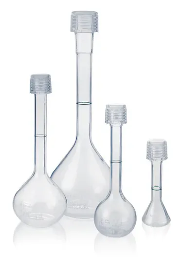 Brand GmbH & Co. KG Volume flask, PFA, Class A, DE-M, 25 ml, GL 18, with screw cap, highly transparent, Class A tolerances, DIN EN ISO 5215