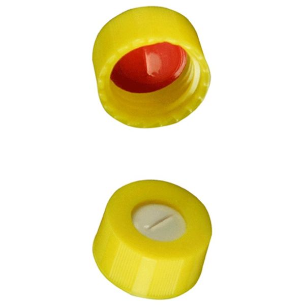 Microsolv Screw Cap yellow, with SOFT-Guard Septa SIL/PTFE, slit, 1000 pc/PAK