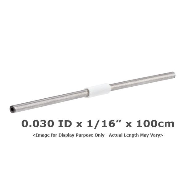 Applied Research Europe Schlauch, Edelstahl, vorgeschnitten, 0,030 ID, 1/16 OD, HPLC-Qualität, weißes Band, 100cm lang, 1 St/Pkg