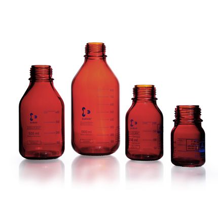 Duran Group DURAN GL 45 Laboratory glass bottle pressure plus, pressure resistant, amber, without screw-cap and pouring ring, 100 ml, 10 pc/PAK