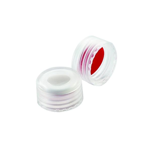 DWK Wheaton ABC screw cap, PP, natural, with insert PTFE white/silicone red, 1000 pc/PAK