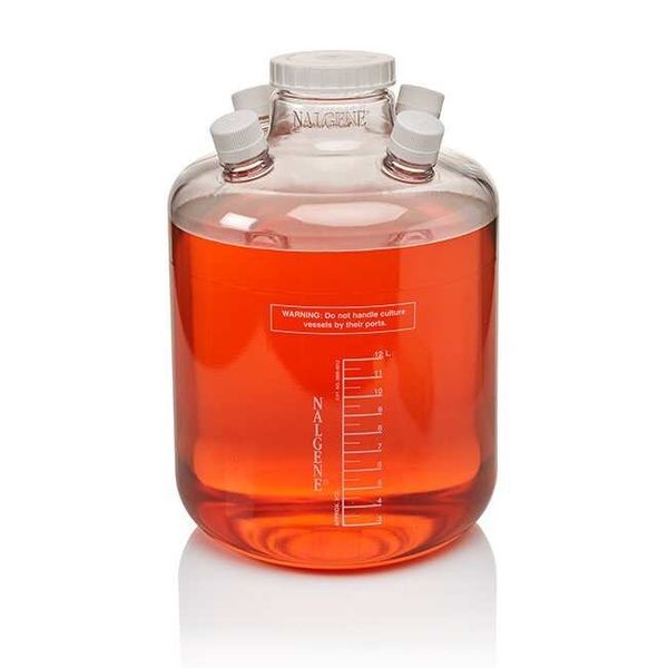 Nalgene Thermo Scientific Zellfermentationsgefäß, PC, 12 L, mit Anschlüssen, 500 ml-graduiert ab 3 L, autoklavierbar