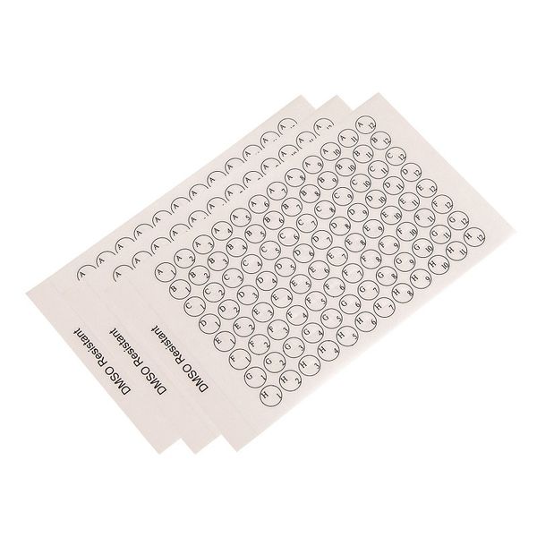 Ratiolab Piercing-foil with cavity circle 96-Well, alphanumeric printed, prepierced, 100 pc/PAK