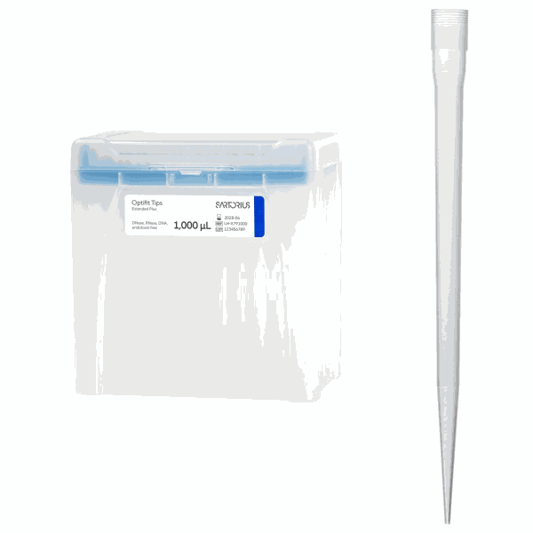 Sartorius Pipette tips, Optifit, Extended, 10 - 1000 μl, pre-sterilized, 10 x 96 pc/PAK