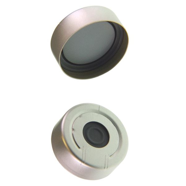 Microsolv Headspace Crimp Cap 20 mm, with grey Butyl/clear Molded Pharmafix Fitted Septa Safety, silver, 100 pc/PAK
