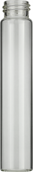 Macherey-Nagel 60 mL Gewindeflasche N24, 27,5 x 140 mm, Glas klar, flacher Boden, mit Schraubkappe, PP weiß, geschlossen, Septum Butyl rot/PTFE grau, 