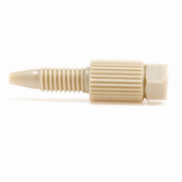 Microsolv Schlauchverbinder Fitting, Hochdruck, einteilig, 1/16'', PEEK, natur, kleiner CombiKopf/Hex Kopf, mit 10-32 Schraubgewinde, mit Finger 