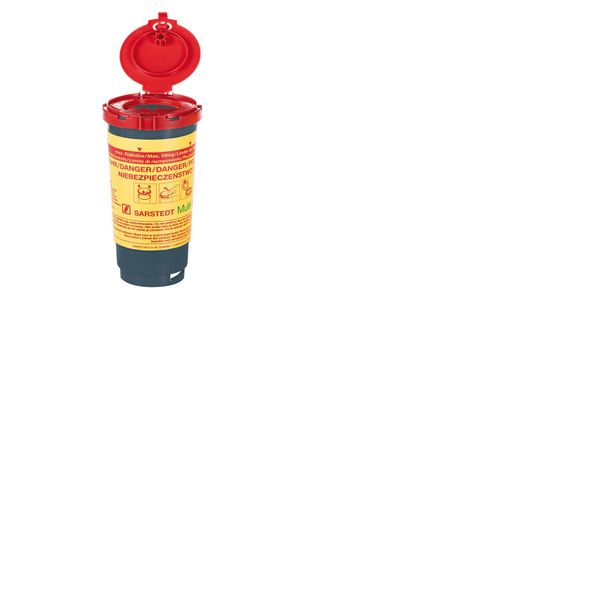 Sarstedt Entsorgungsbehälter Multi-Safe twin plus 500 REC, rund 0,5 l, runde Öffnung, grau/rot, PP-Recyling, 126 St/Pkg
